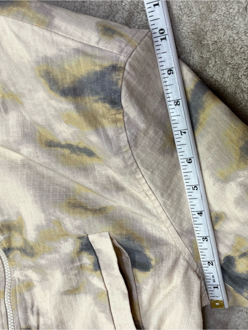 Zara Women’s Size M US Long Sleeve Round Neck Bomber Jacket Beige Casual - Picture 7 of 16